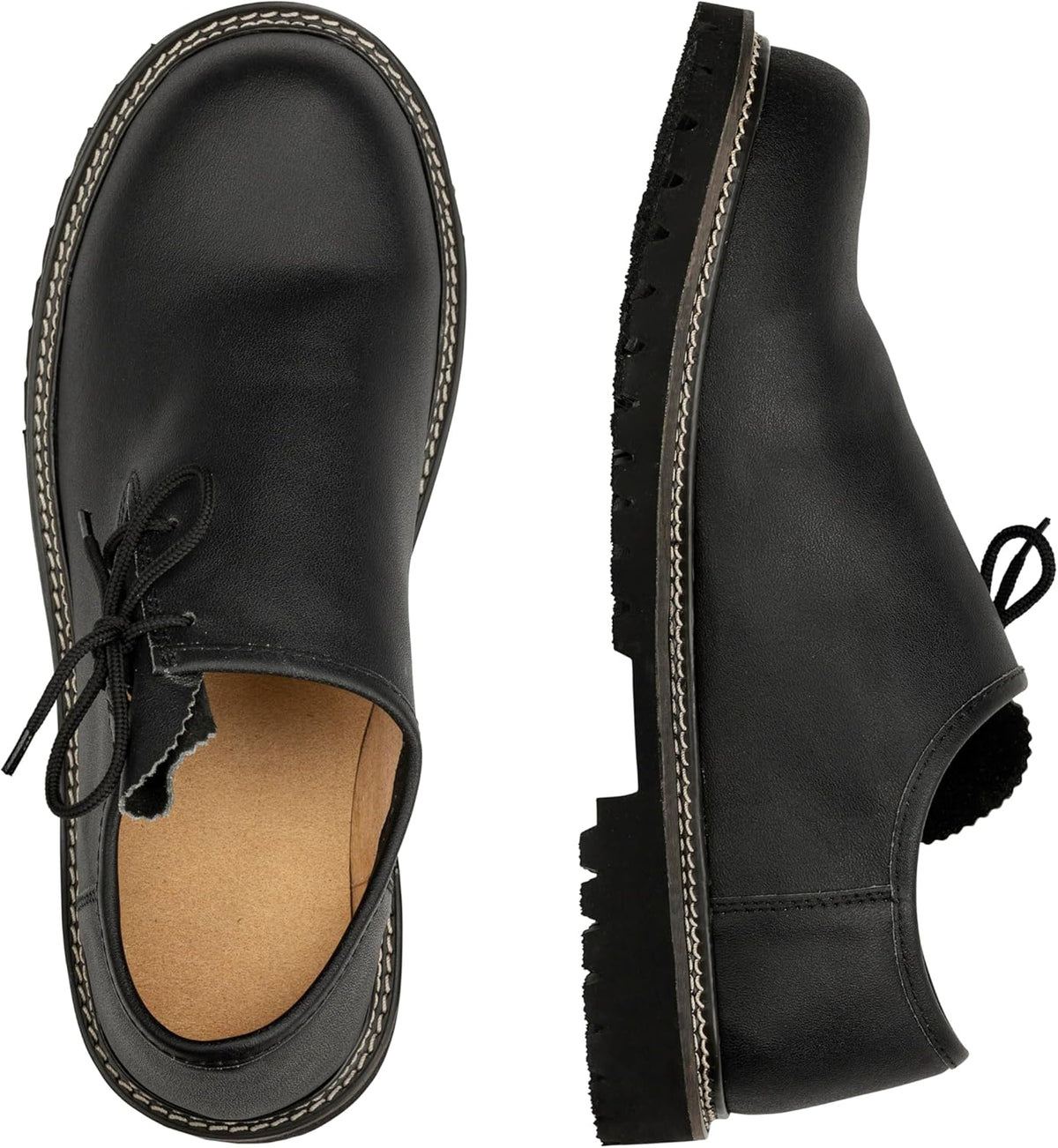 Men's Haferl shoes for Oktoberfest, suede traditional footwear black