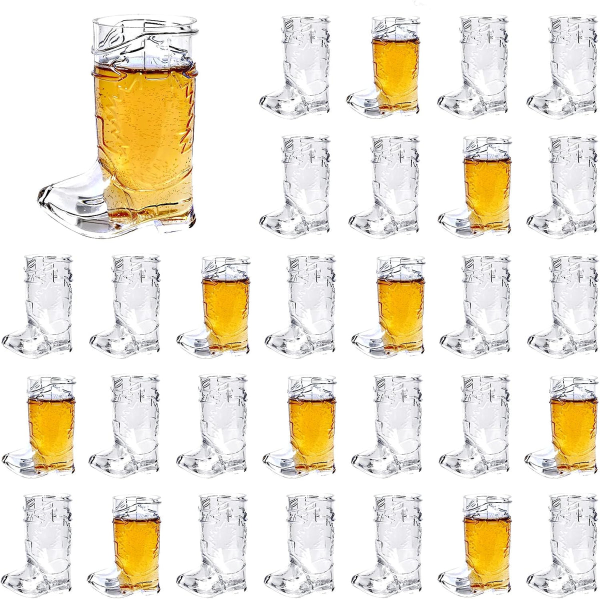 Cowboy Boot Party Shot Glasses, 30-piece set, 30ml