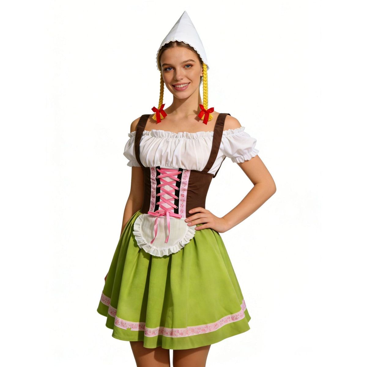 Women's Oktoberfest Dirndl Set, Dirndl dress with apron and pointed hat