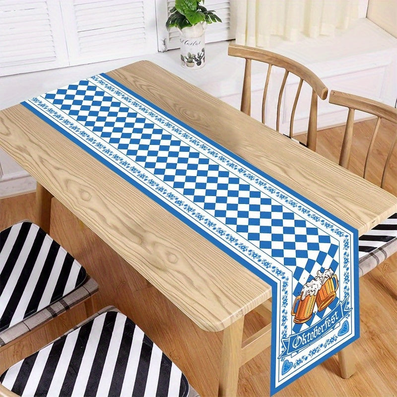 Oktoberfest Table Runner Bavarian Diamond Pattern, Table Decoration