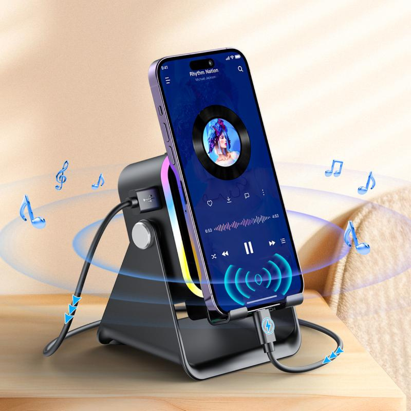 SoundCharge – Wireless charger with speaker and phone stand