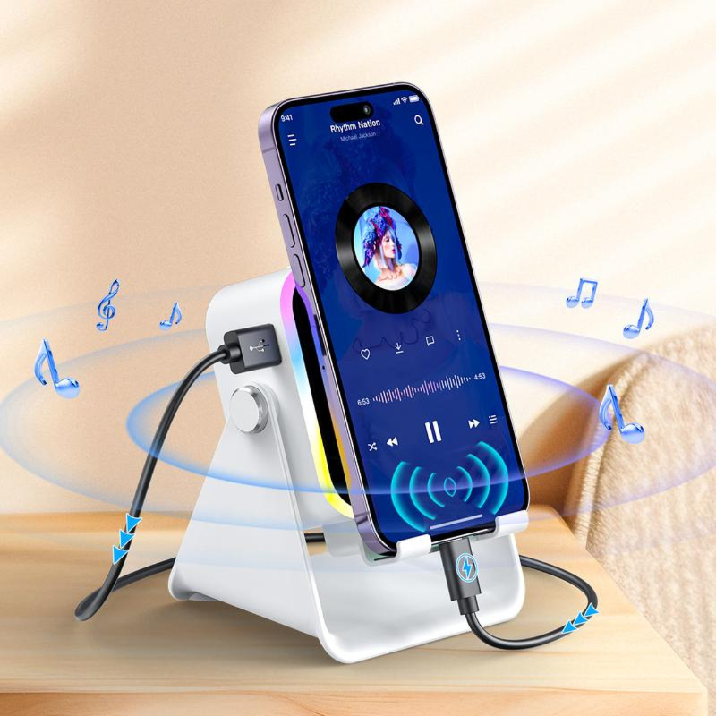 SoundCharge – Wireless charger with speaker and phone stand