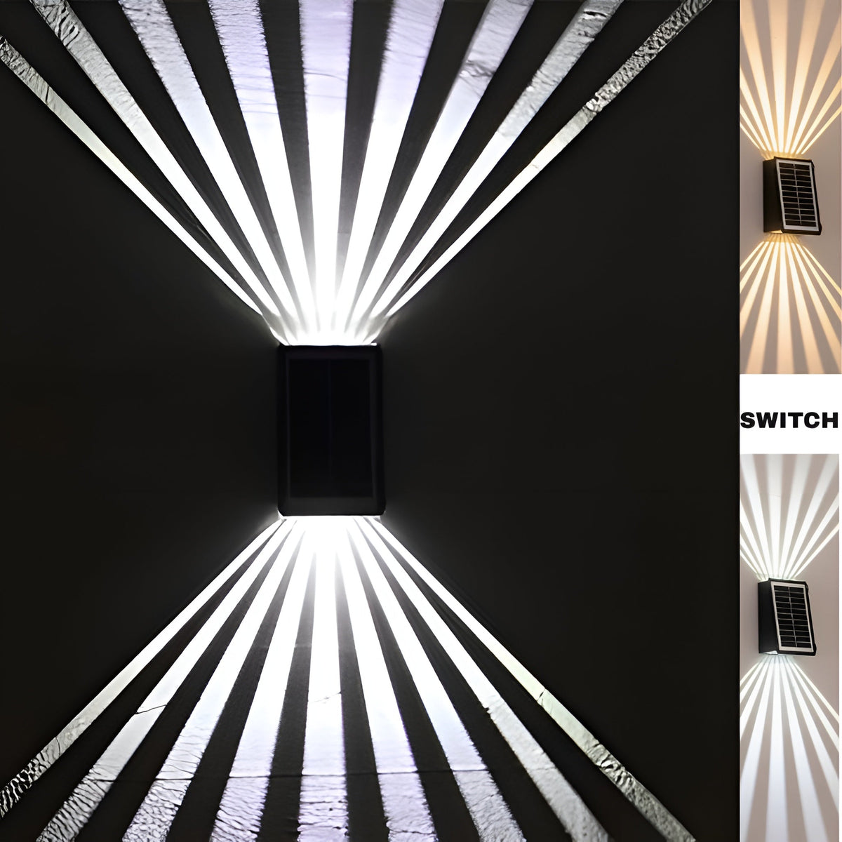 WallLight – Solar-powered LED wall light, double-shaded