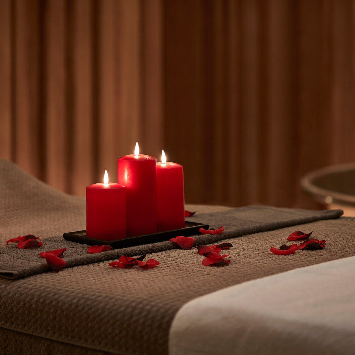 Trio of real wax LED candles – TruGlow red