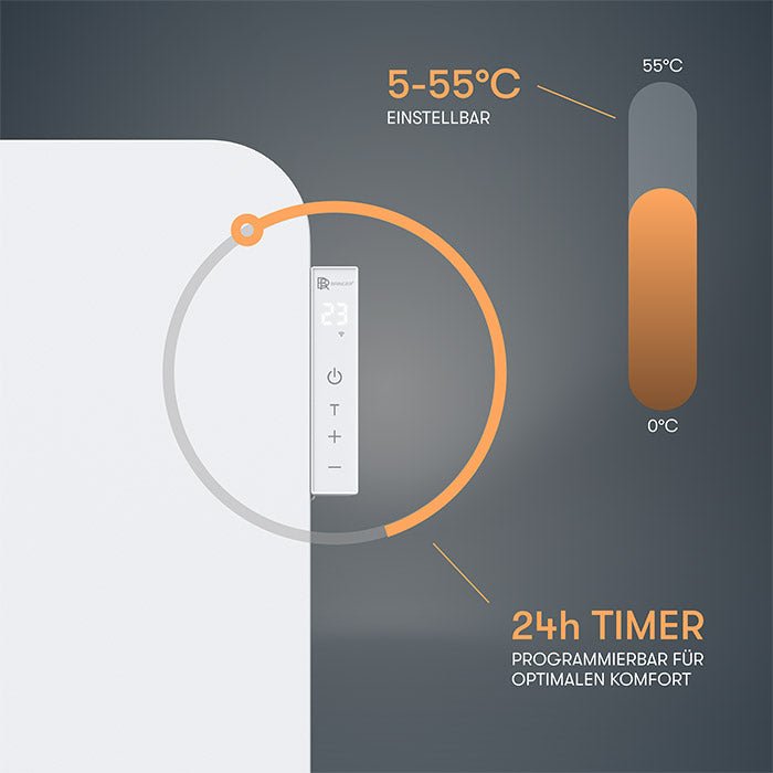Metal infrared heater with smart thermostat