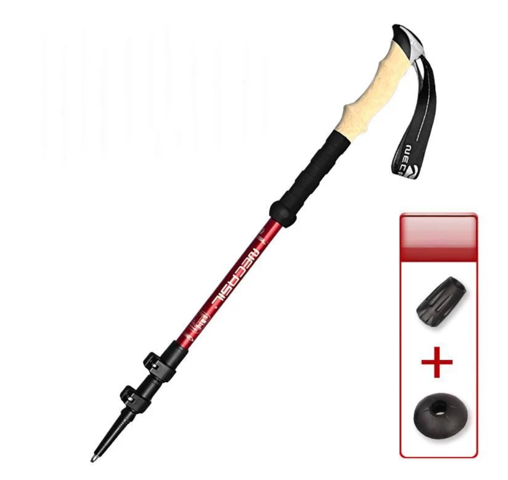 Lightweight trekking poles, set of 2 – Adjustable, foldable, made of aluminum with EVA grip