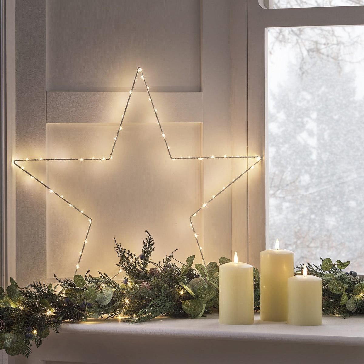 Lighting set classic Christmas window decoration