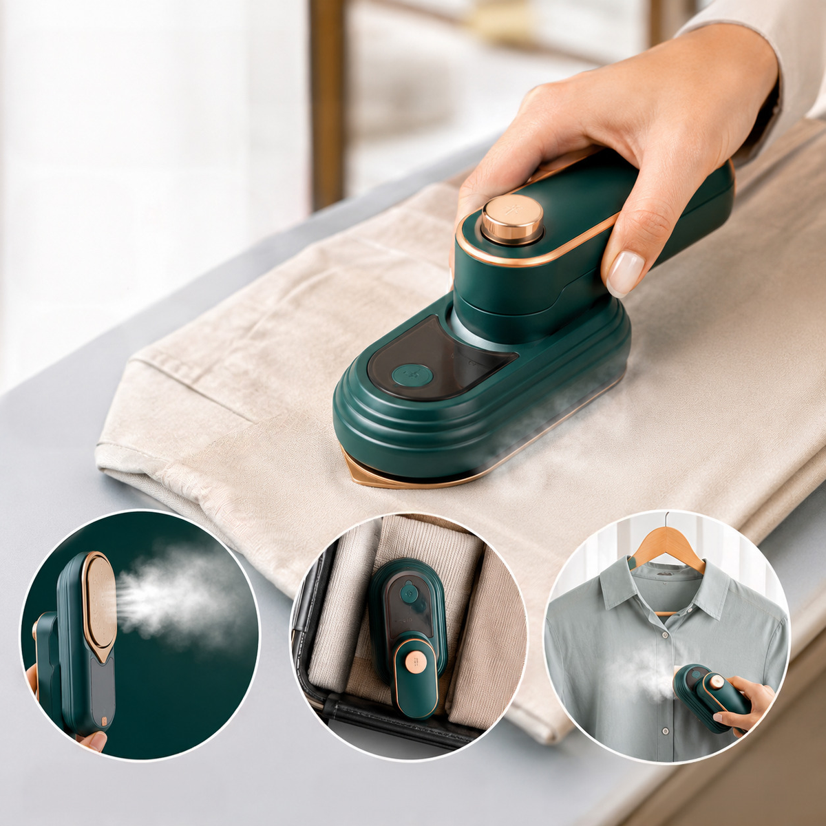 Mini travel iron with steam & dry function