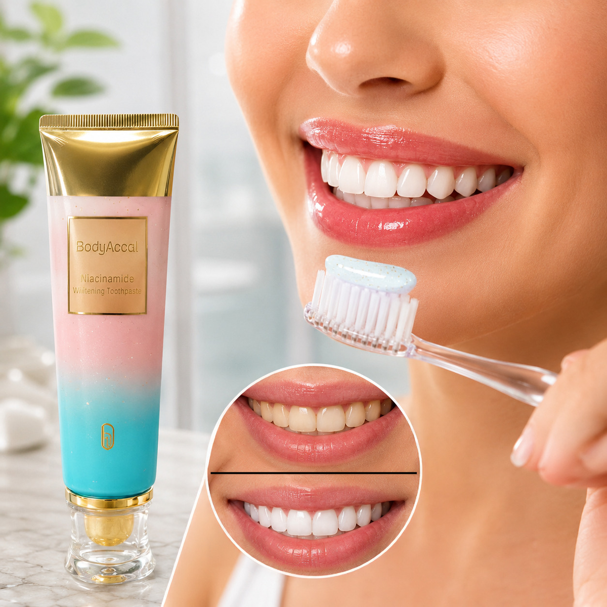 Whitening toothpaste with niacinamide