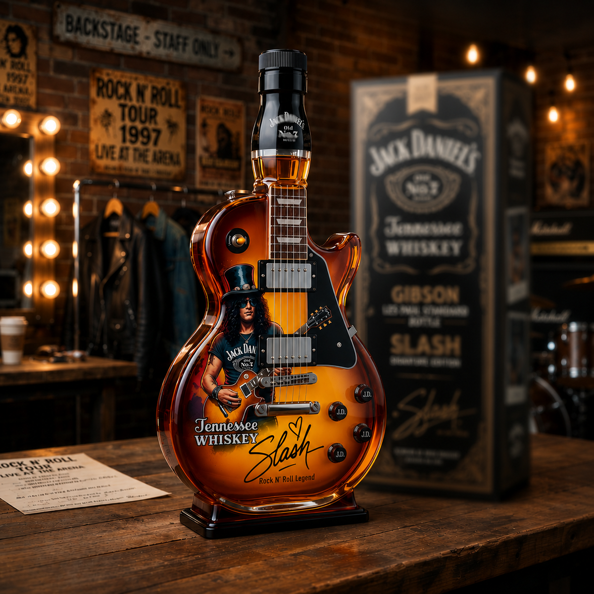 Guitar Decanter – Guitar-Shaped Whiskey Decanter, Decorative Glass Bottle for Bar & Collectors