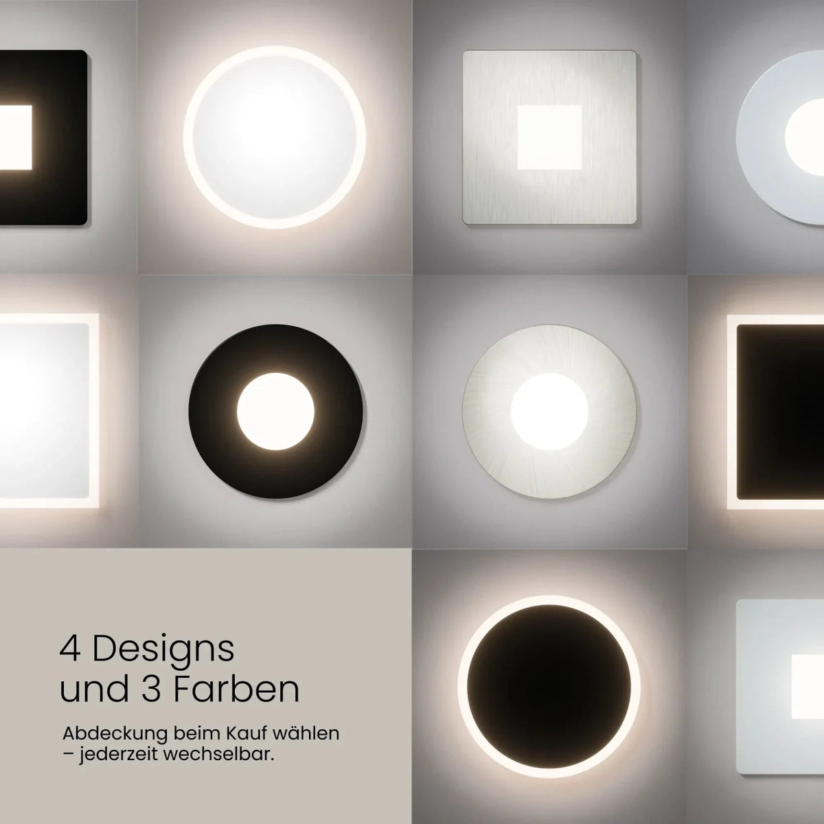 MODU recessed step light, round, interchangeable cover, IP44