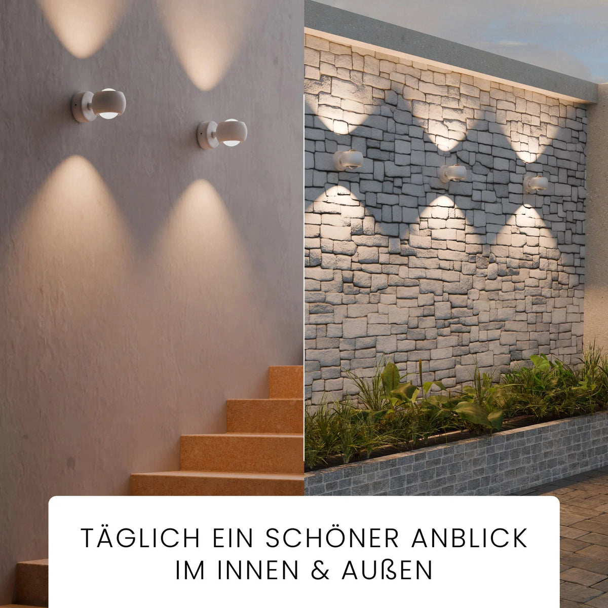 Wandleuchte ORVA Farbe Weiß an Wand