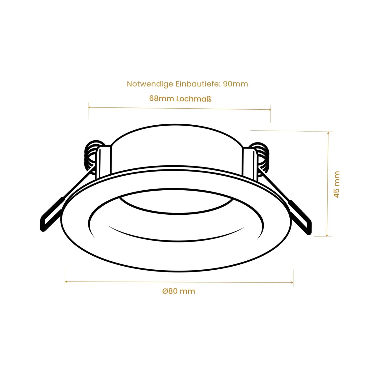 CAVO GU10 recessed spotlight, replaceable, 38°/110° angle