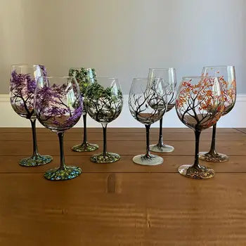 SeasonsGlass Hand-painted Four Seasons Wine Glass