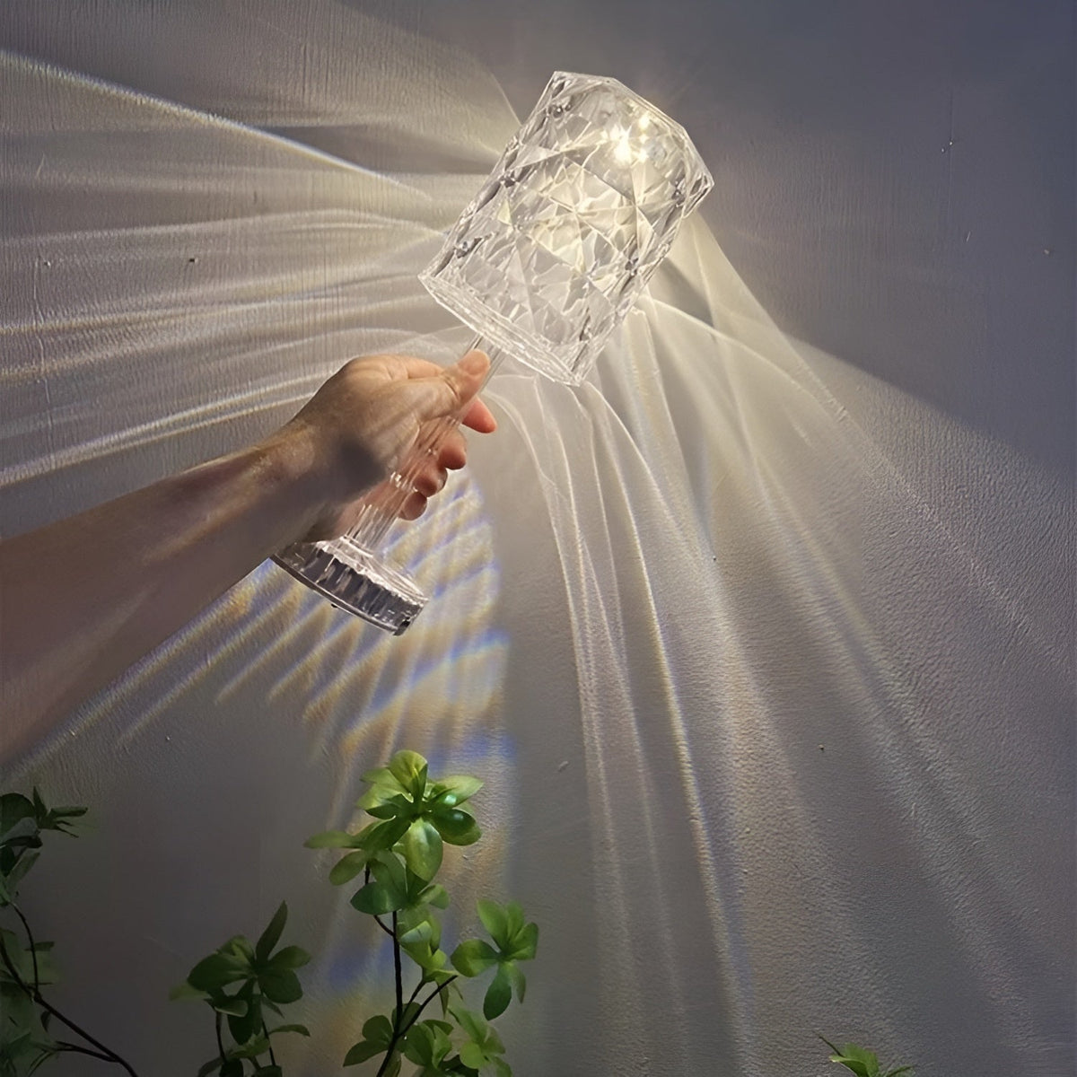 SparkleLamp Crystal LED Lamp with Remote Control, Illuminated Wall Patterns