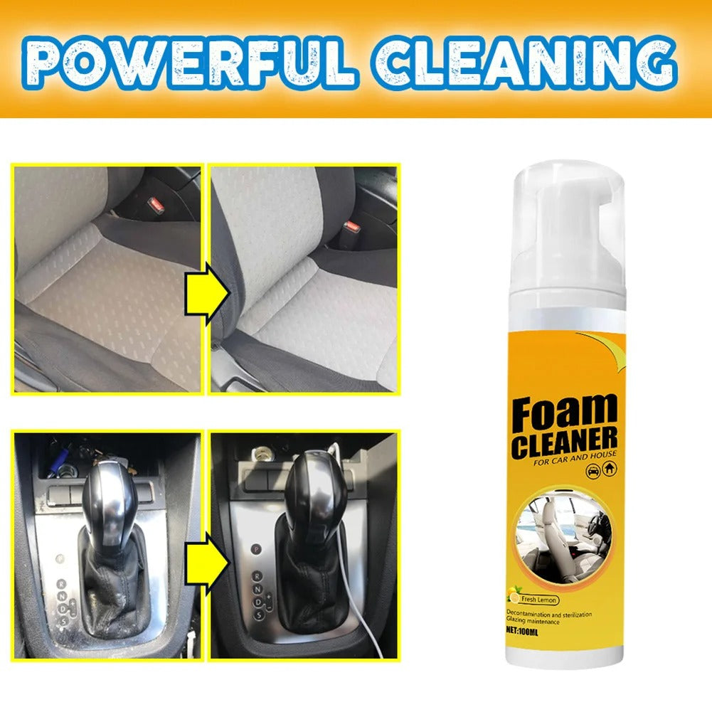 FoamCleaner Reinigungsergebnis an Sitzpolster und Mittelkonsole
