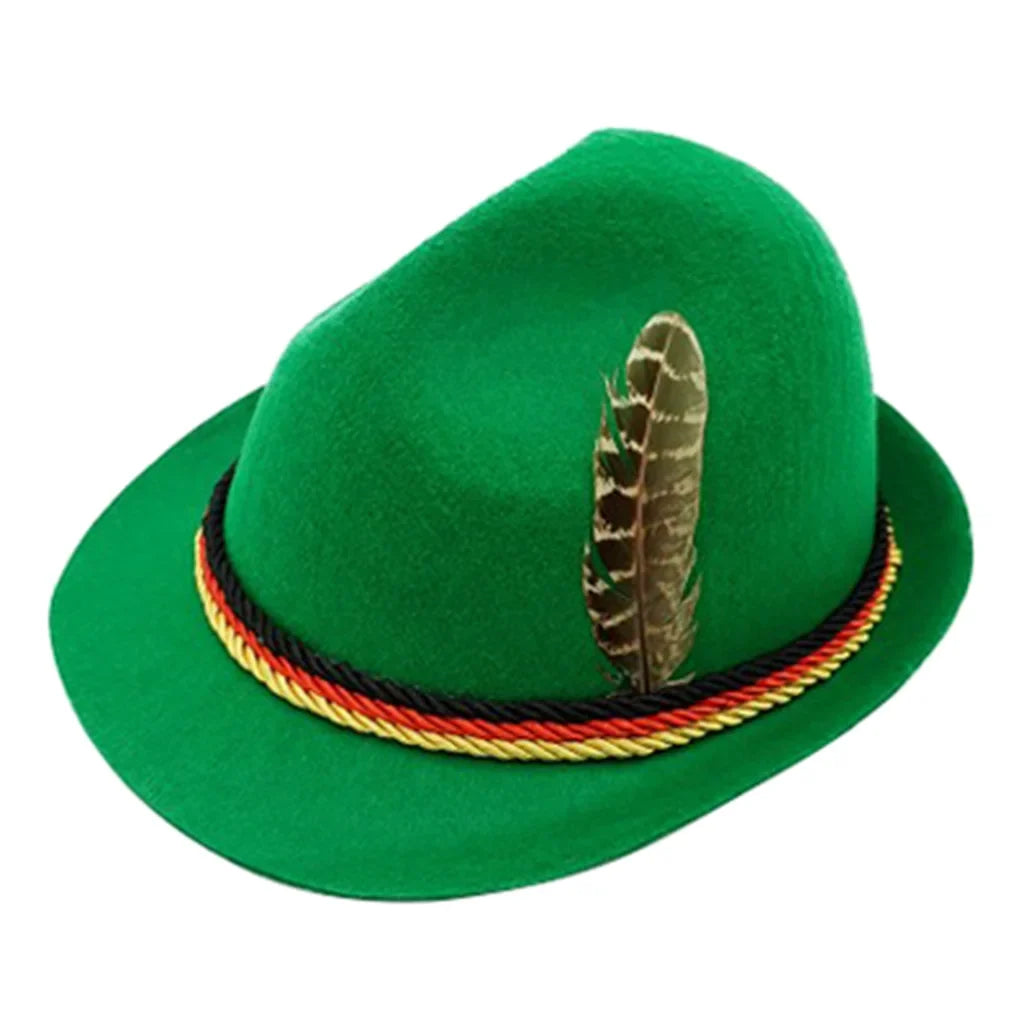 Bavarian traditional hat with feather for Oktoberfest, felt hat unisex