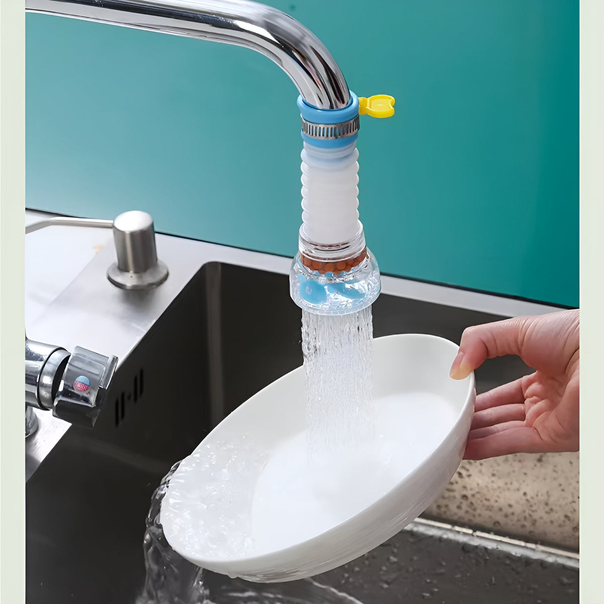 FaucetPro Wasserstrahl beim Geschirrspuelen