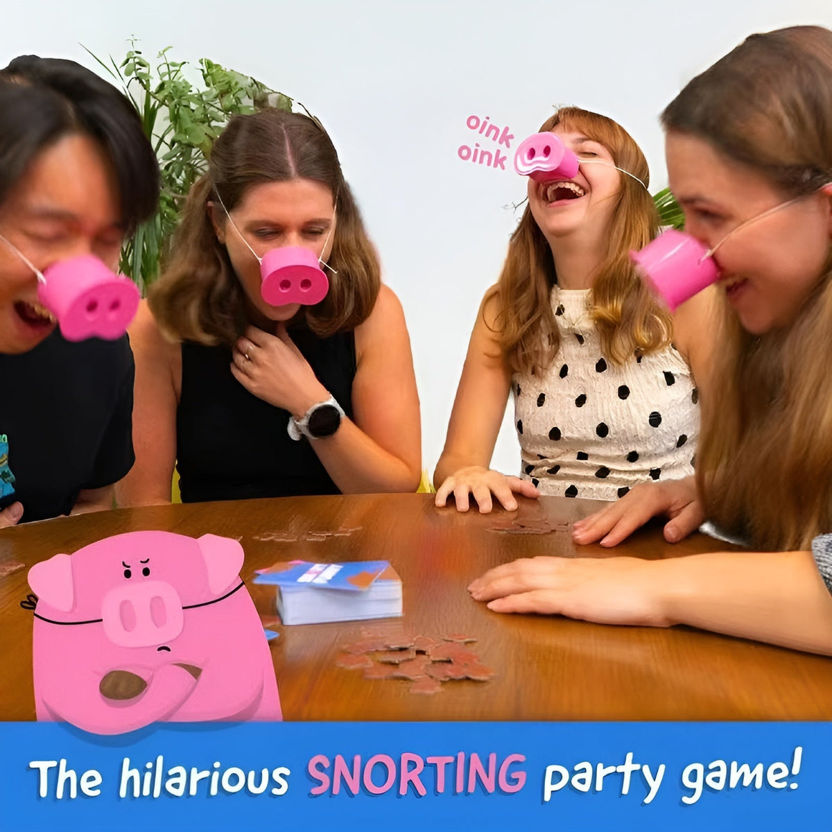 SnortBurst Party Game With Squeaky Pig Noses