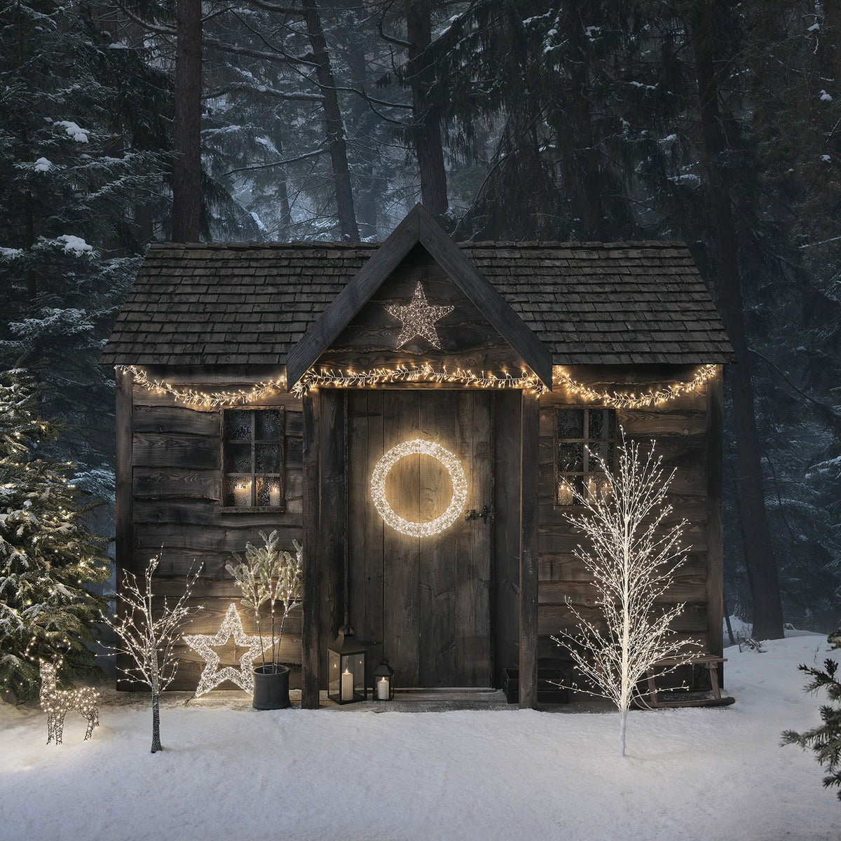 White wire Christmas tree outdoor warm white – 1.5 m