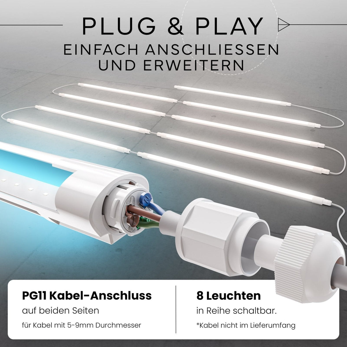 LED Feuchtraumleuchte SLIM Deckenmontage