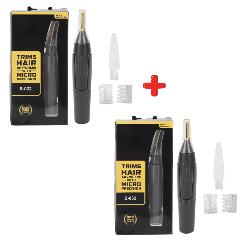 Multi-trimmer precision trimmer for ears and nose, ultra-slim 2-piece set