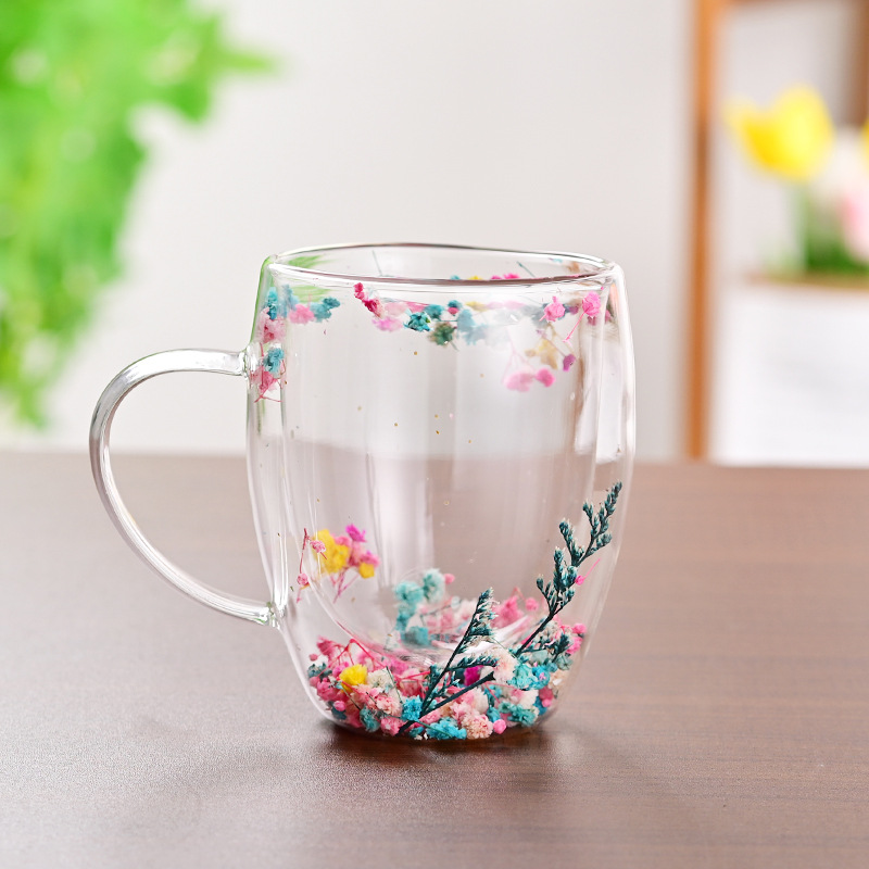 CrystalMug Double-Walled Glass, Insulated Coffee Mug
