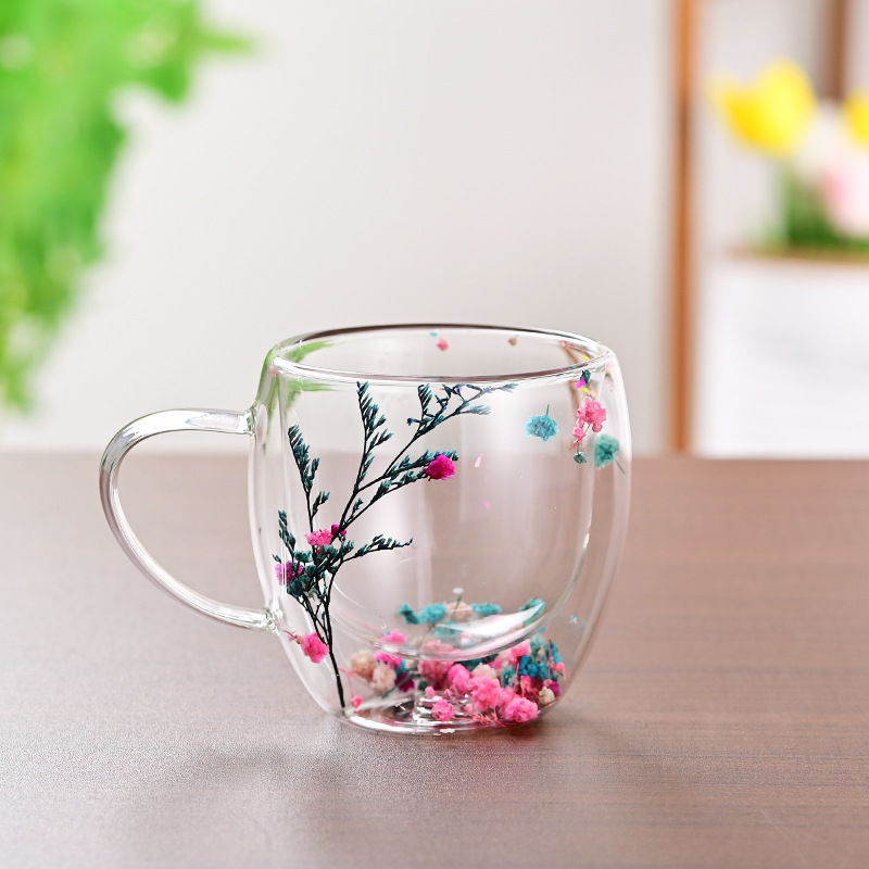 CrystalMug Double-Walled Glass, Insulated Coffee Mug