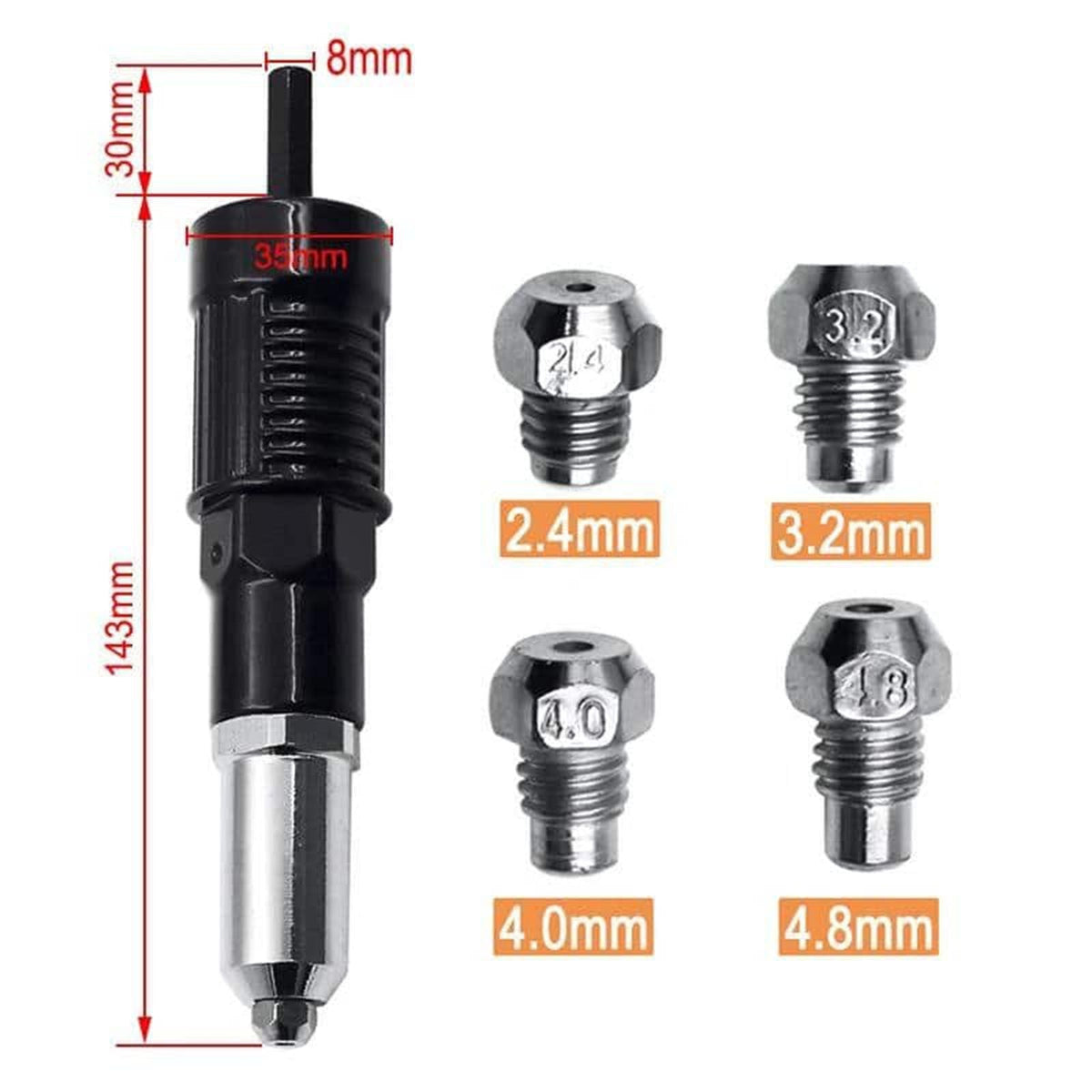 RivetAdapter im Einsatz an Bohrmaschine
