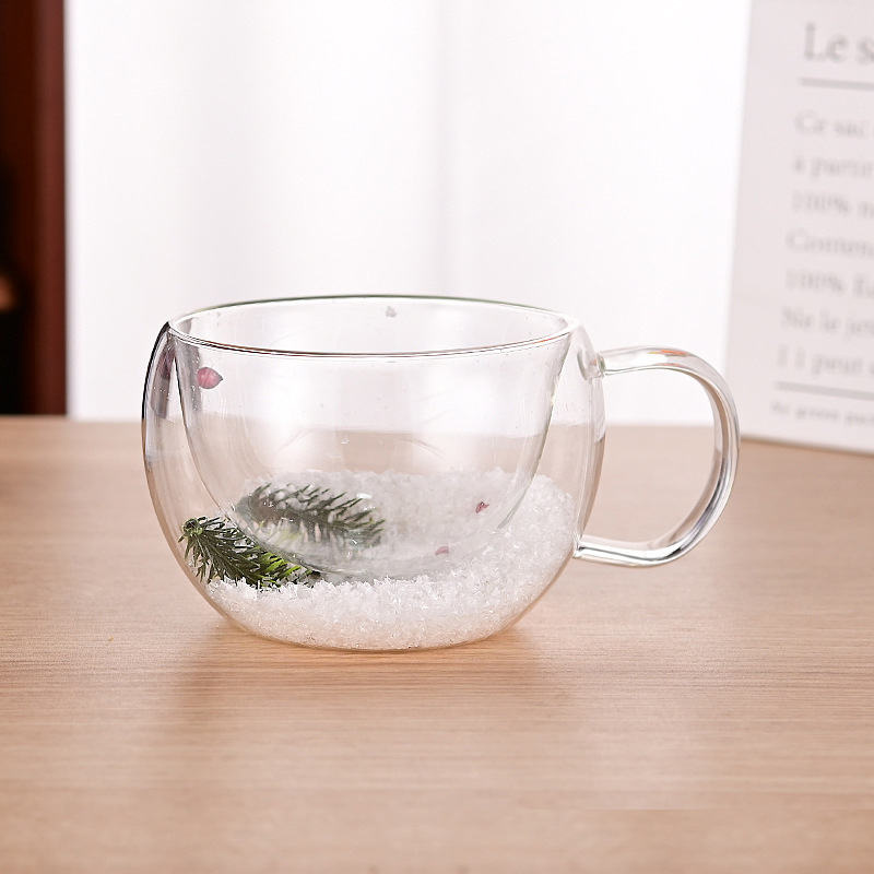 CrystalMug Double-Walled Glass, Insulated Coffee Mug