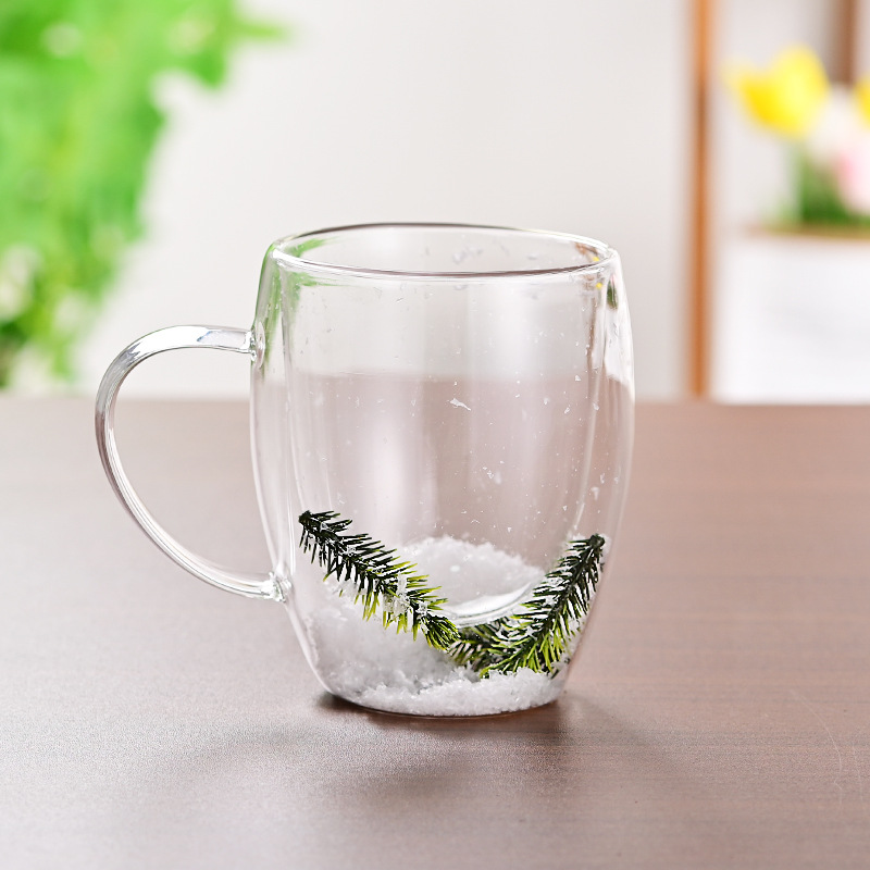 CrystalMug Double-Walled Glass, Insulated Coffee Mug