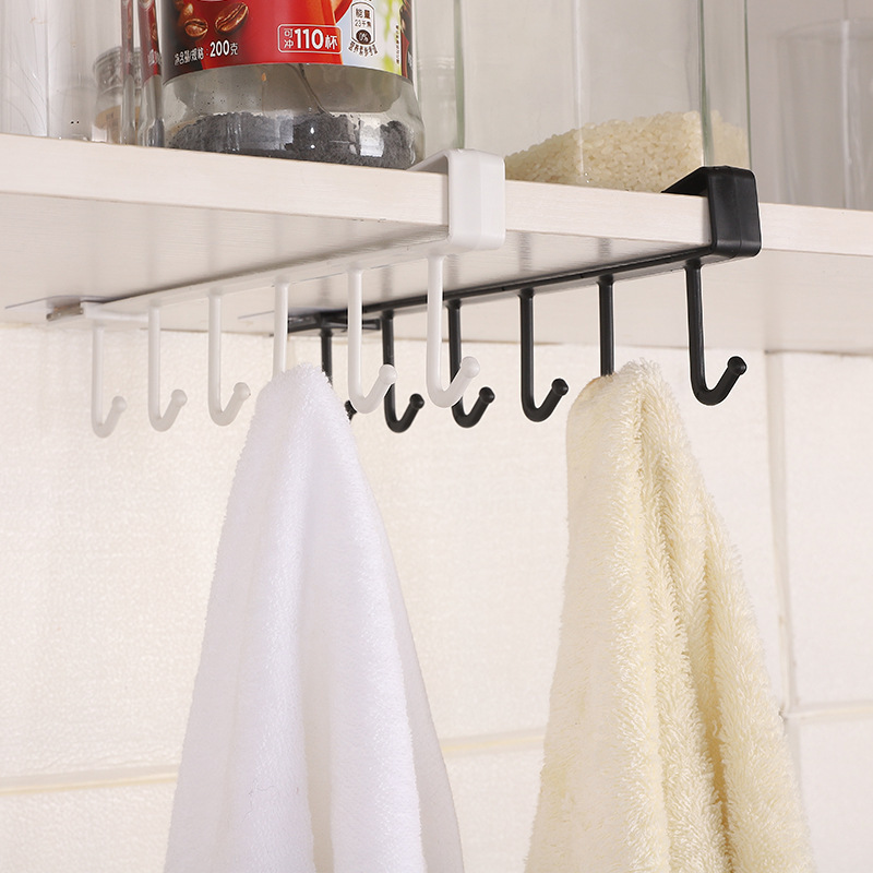 ShelfHooks – Hanging rack with 6 hooks for kitchen and wardrobe, set of 2