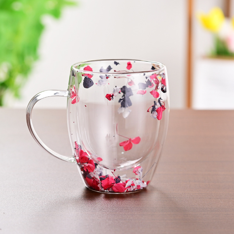 CrystalMug Double-Walled Glass, Insulated Coffee Mug