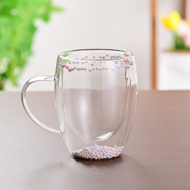 CrystalMug Double-Walled Glass, Insulated Coffee Mug