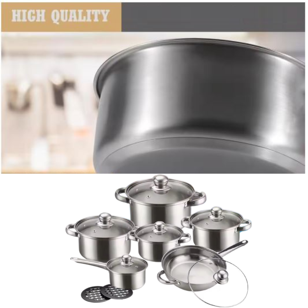 CookingSet 12-Piece Stainless Steel Cookware Set
