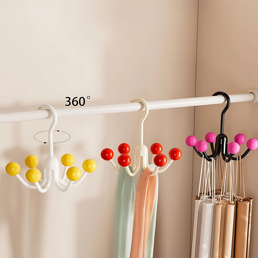 HangerHooks 360° Rotatable Hanger with 6 Hooks