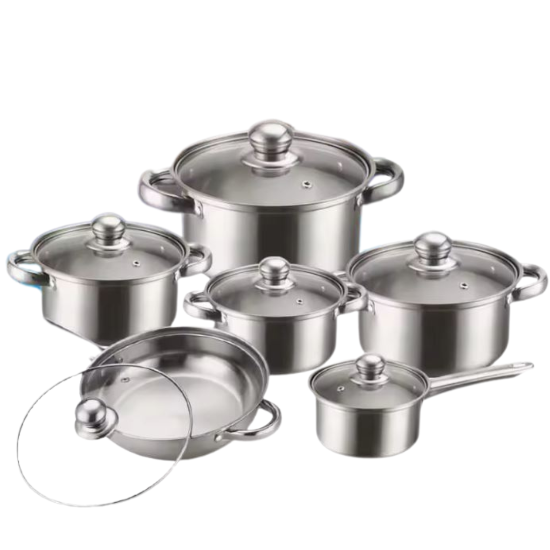 CookingSet 12-Piece Stainless Steel Cookware Set