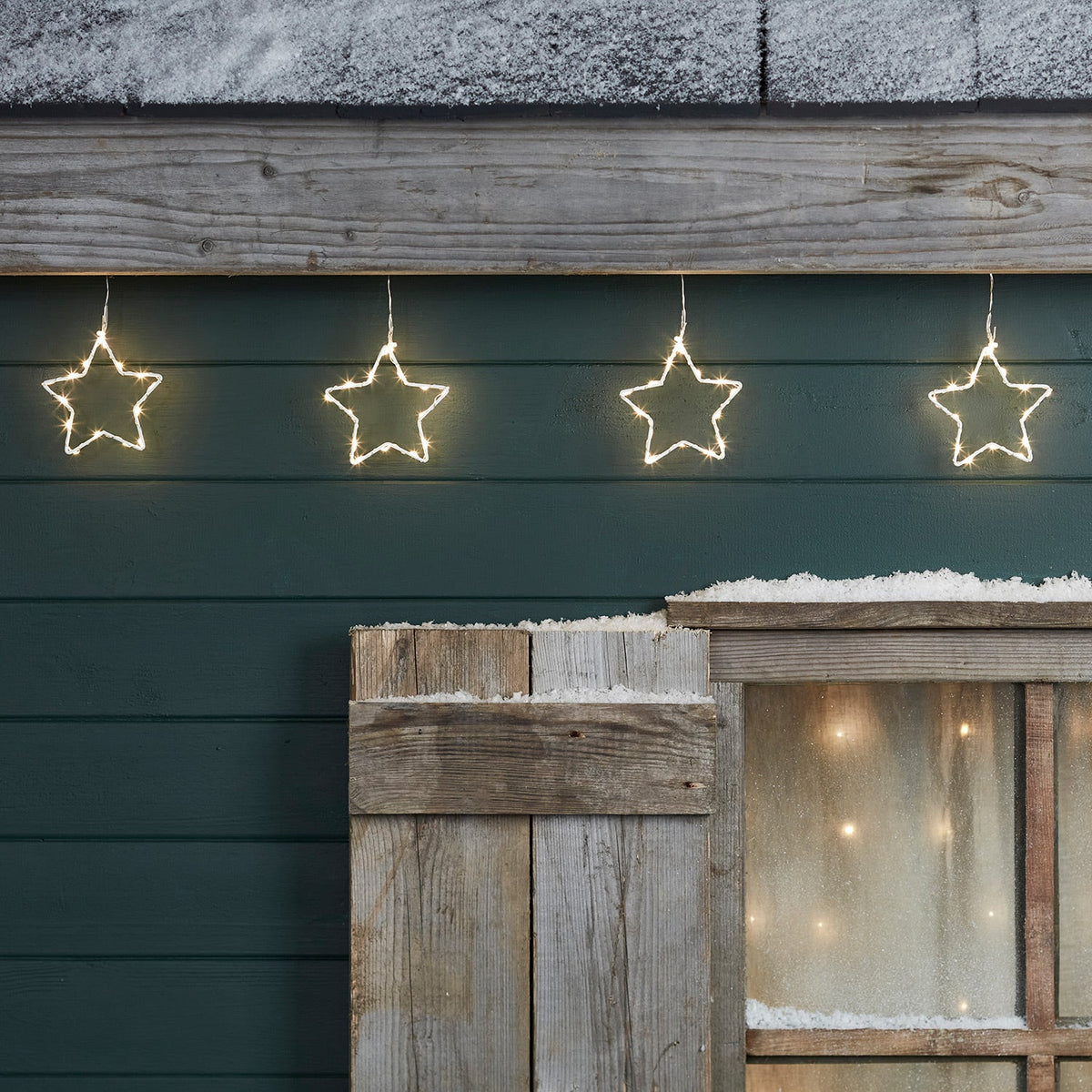 90 LED Star Garland – Warm White Indoor and Outdoor