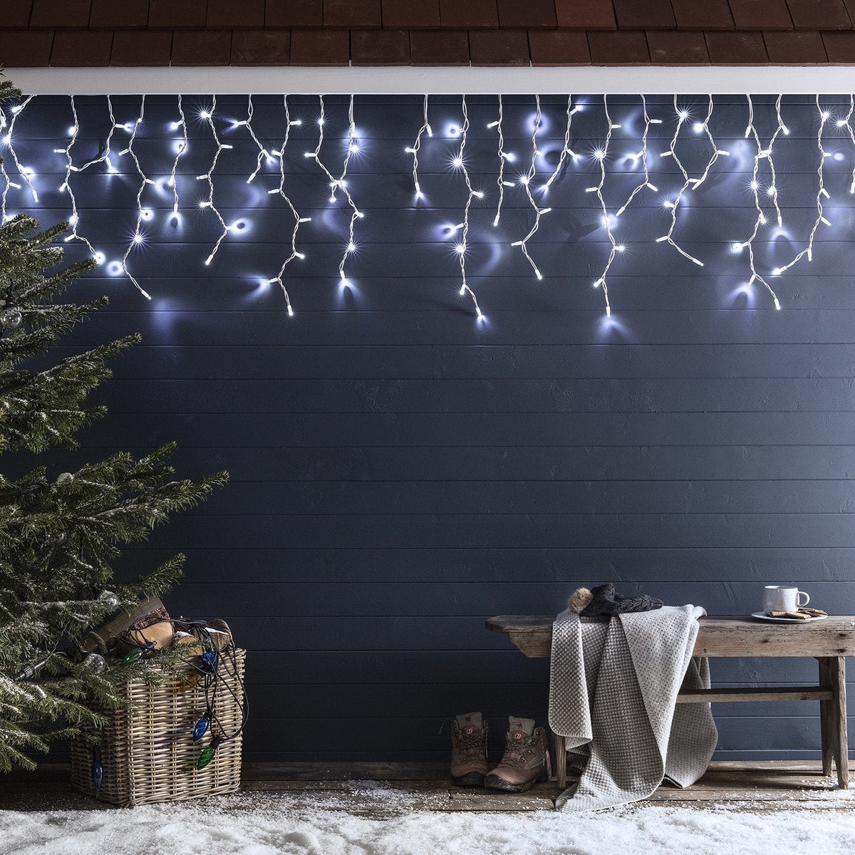Pro Connect LED Icicle Light String White Connectable IP67 – 4 m