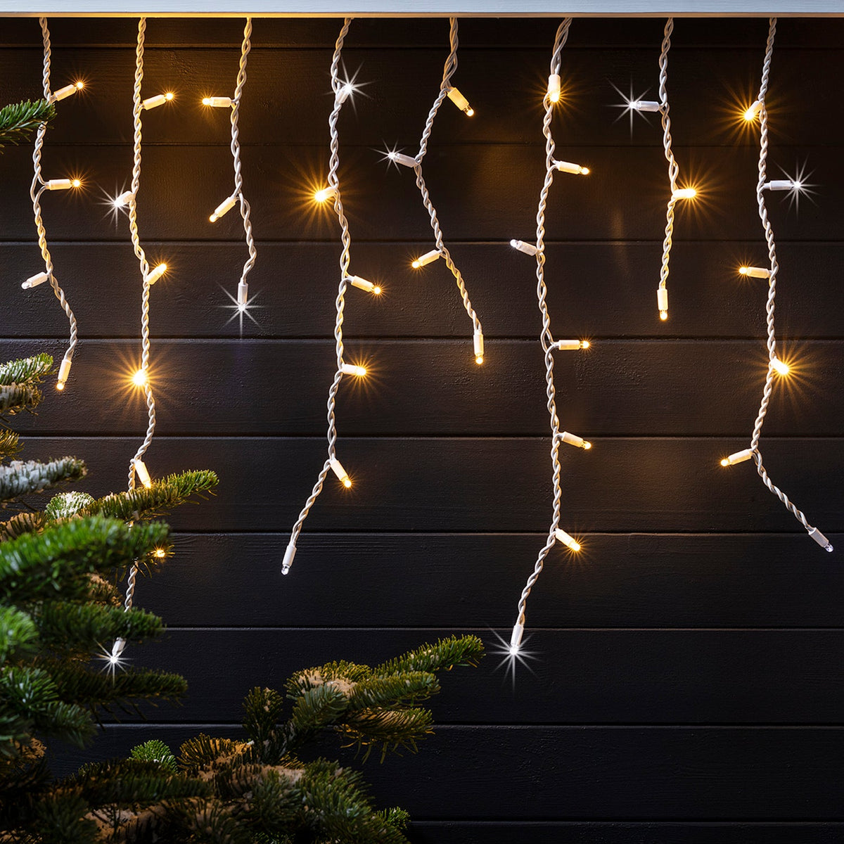 Pro Connect LED Icicle Light String Sparkling Warm White IP67 – 4 m