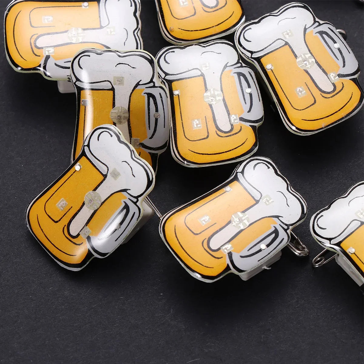 Oktoberfest LED beer mug lapel pins, glowing pins