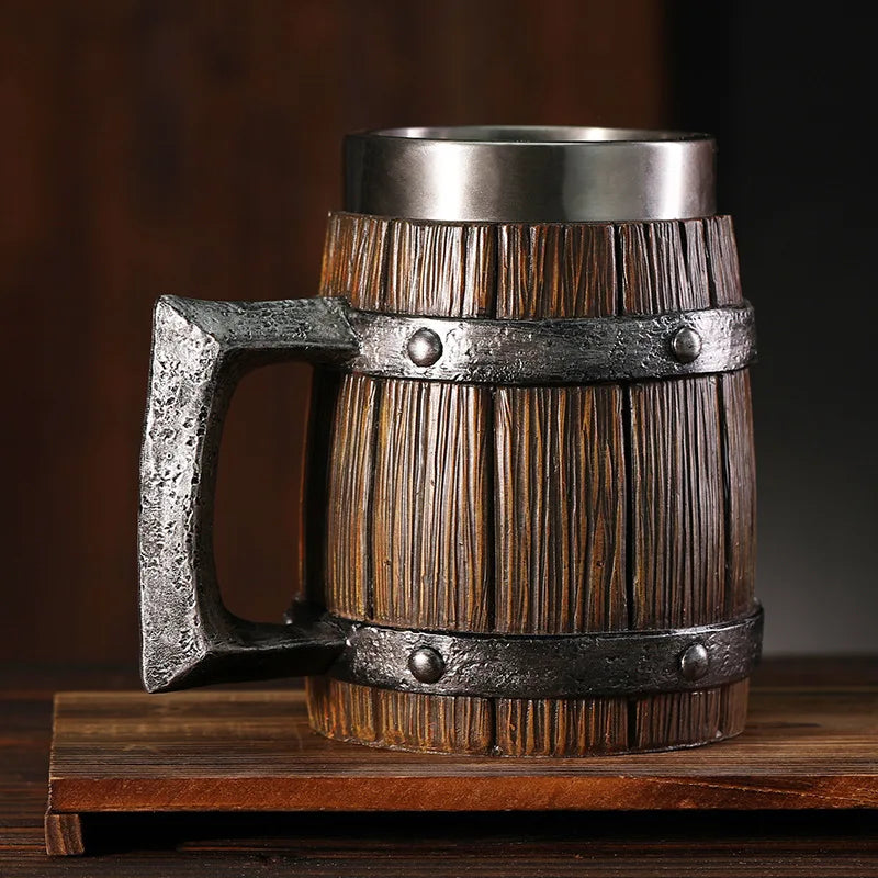 Wooden beer mug Oktoberfest, stainless steel insert 600ml