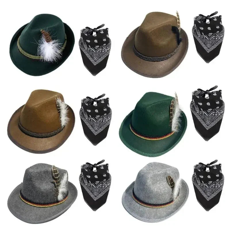 Traditional Oktoberfest Accessory Set, Hat & Scarf, Unisex