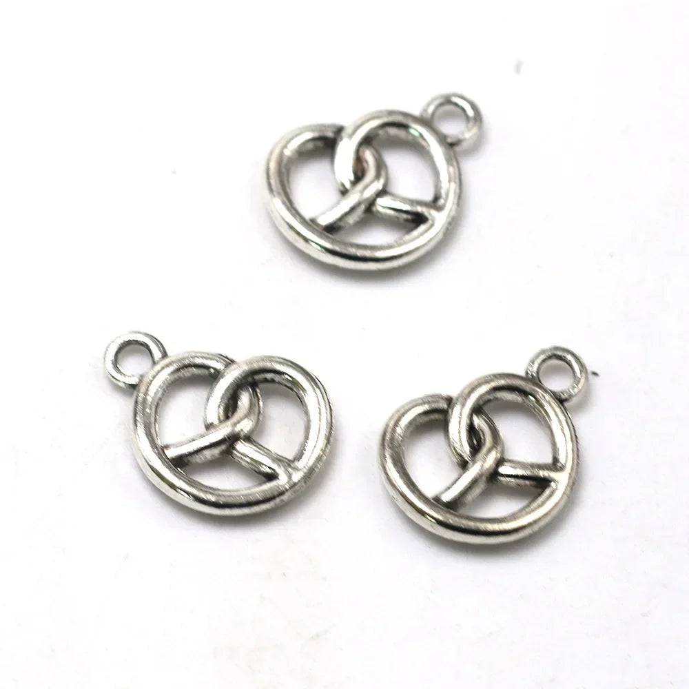 Oktoberfest mini pretzel charms, DIY jewelry 30 pieces