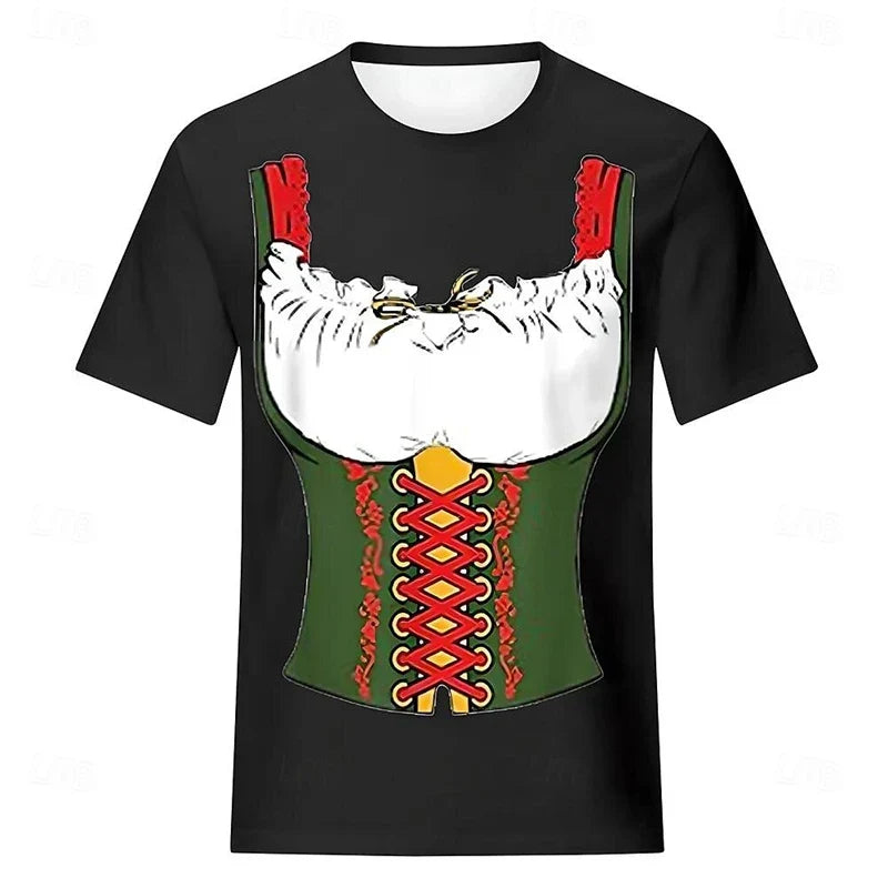Oktoberfest T-shirt Dirndl look 3D print, unisex party shirt