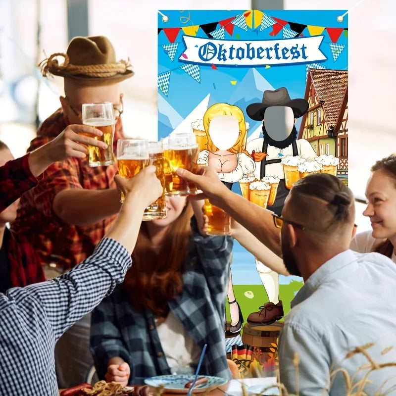 Oktoberfest Photo Backdrop, Waiter & Waitress Photo Booth