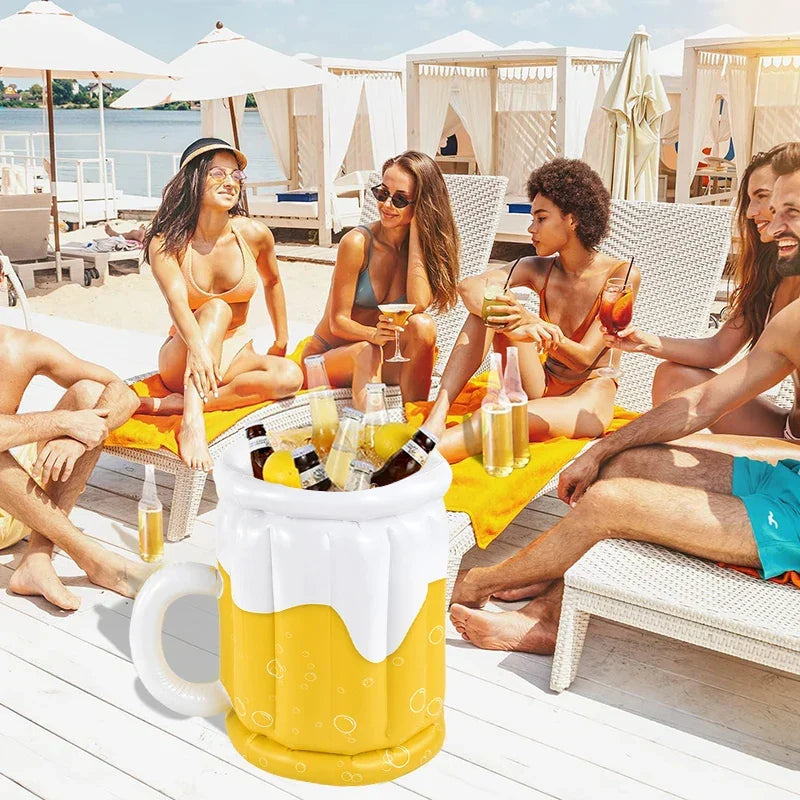 Oktoberfest Inflatable Beer Cooler, Beer Mug Design Pool Accessory