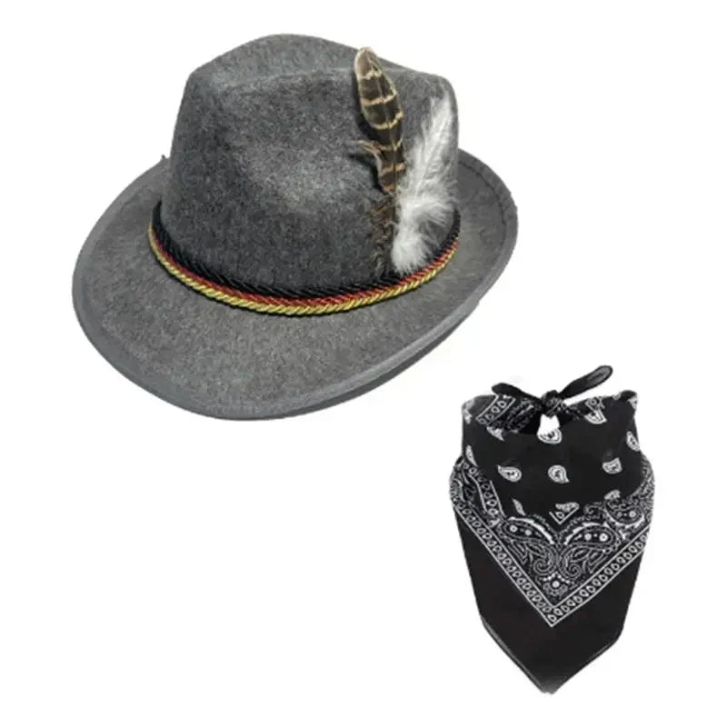 Traditional Oktoberfest Accessory Set, Hat & Scarf, Unisex