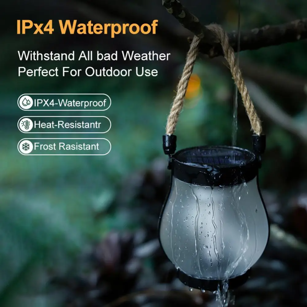 Solar Lantern with Flickering Flame – LED Solar Garden Lantern with Flame Effect for Garden, Patio & Outdoors