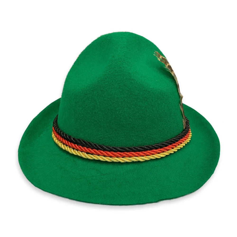 Alpine hat with feather Oktoberfest, felt traditional hat for men and women